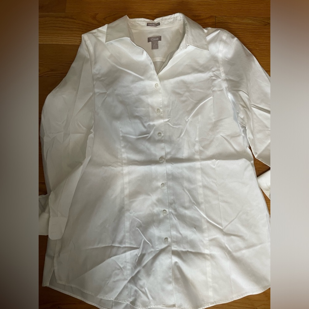 Chicos white button down shirt